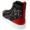 Fiesso Black Genuine Leather High Top Sneaker Shoes FI2365.